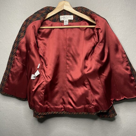 Rena Rowan Petite Womens Wool Blend Houndstooth Blazer Jacket Sz 6P Made In USA - Picture 6 of 9